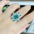 wholesale S925 Sterling Silver Emerald Ring for Women, Garden Candy Color Series, Oval Solitaire Diamond Ring for Banquets and Occasions-0-0