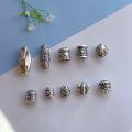 wholesale Pure Silver 999 Retro Six-Character Mantra Waist Beads, Barrel Beads, Starfruit Beads, Irregular Barrel Beads, Cultural Play Bracelet DIY Accessories-0-2
