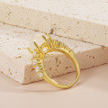 wholesale 18k Gold Plated S925 Sterling Silver with 27 Carat Natural Moonstone Gemstone Ring, Small and Fresh Style-0-3