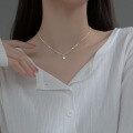 wholesale S925 silver summer minimalist women's heart pendant necklace,ins style short choker D8527-0-0