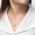 wholesale S925 Sterling Silver Cloud-Pull Jewelry Bubble Round Pendant Necklace, Eternal Love Collarbone Chain-0-3