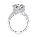 wholesale S925 Sterling Silver Pave Moissanite Promise Ring for Women, Non-Fading, Closed Back, 5 Carat, In-Stock, High-Quality-0-4