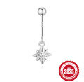 wholesale S925 Sterling Silver Snowflake Marquise Diamond Ball Flat Back Vertical Threaded Ear Cartilage Stud-0-15