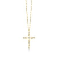 wholesale Metal material minimalist cross collarbone chain Japanese niche design flash diamond high-end necklace factory wholesale-Cross Zircon Necklace 925 Silver