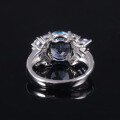wholesale S925 silver natural topaz ring open ring light luxury high-end gemstone ring-0-2