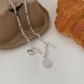 wholesale S925 Sterling Silver Korean Version Constant Smiling Face Heart Necklace for Women, Small and Exquisite, Fashionable, Textured, Heavy Workmanship Choker-0-2
