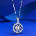 wholesale S925 Sterling Silver Fashion Christmas Style Snowflake Astrolabe Necklace, Versatile for Daily Wear-0-5