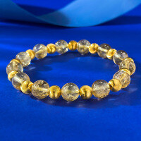 wholesale S925 Silver New Style 8mm Transparent Citrine Cat Eye Bracelet for Women, Gift Bracelet, Light Luxury Celebrity Style-B174 Citrine Bracelet Elastic Cord
