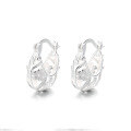 wholesale S925 Sterling Silver Etched Floral Basket-style Ear Clasps, Delicate and Versatile Earrings for a Sweet, Elegant Look-0-4