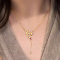 wholesale S925 silver new style gold brushed serpent necklace, cross-border hot item for Xiaohongshu live streaming-0-0