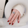 wholesale S925 Sterling Silver Personalized Niche Design Retro Dazzling Laser Gemstone Inlaid Rose Open Ring-0-3