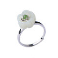 wholesale Sterling silver with certificate Hetian jade ring,-0-4