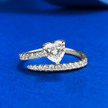 wholesale S925 Silver 6*6mm Heart-shaped Minimalist Ring, New Ins Style Ring for Export by Moojing Jewelry-0-5