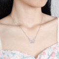 S925 Sterling Silver Moissanite Butterfly Pendant Necklace-0-3