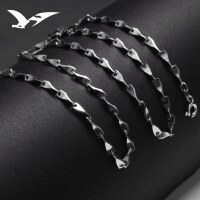 wholesale S925 silver melon seed necklace men's ethnic style domineering trendy matching chain men's thick chain silver jewelry wholesale-3.0 Melon Seed Chain 20 inches (50 cm) [S925 Silver]