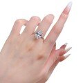 wholesale S925 silver new jewelry style four-prong setting 9*13mm pigeon egg diamond ring for proposal, engagement, or gift for girlfriend-0-4