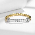 wholesale 18k Gold Plated Silver Cross-Tone Unisex T-Bracelet with Full-Cut Round 40mm Moissanite for US-EU Cross-Border-0-2