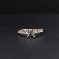 wholesale 9/10/14/18K Gold Classic Minimalist Four-Prong Micro-Set Diamond Engagement Ring Setting-0-4