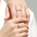 wholesale S925 Sterling Silver Adjustable Möbius Strip Love Frequency Couple Rings, Minimalist and Niche Luxury Matching Bands-0-3