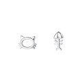 wholesale 925 Sterling Silver Cat Fishbone Stud Earrings For Women-0-0
