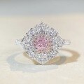 wholesale 925 Sterling Silver Pink Diamond Ring for Women, Cute Ins Style Minimalist Pink Heart Bestseller Ice-Cut Zircon Ring-0-2