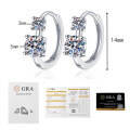 S925 Four-Prong Moissanite Stud Earrings, 2025 New Small-Design Ear Hoops-0-4