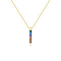 wholesale 925 Sterling Silver with Zircon Rainbow Necklace, Women's, Cross-border Trendy Accessory-0-6