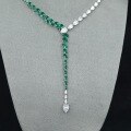 wholesale 925 Silver Gold-Plated Pendant Chain with High-Carbon Diamond, Emerald, and Pear-Shaped Advanced Jewelry for Women, Y-Necklace-0-2