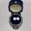 wholesale 18k Gold Plated Cultured Diamond Earrings, Au750 Gold Earrings, Round 03 Carat Diamond Earrings, Platinum-0-3