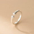 wholesale 999 Silver minimalist smooth style "Peace and Joy" cat paw ring with a fresh, sweet, niche design R02755-0-3