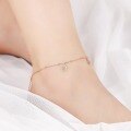 wholesale S925 Sterling Silver Small Fortune Pendant Anklet for Girls, Minimalist and Elegant Korean-style Student Personality Fresh and Versatile Foot Jewelry-0-3