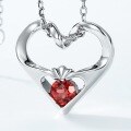 wholesale S925 Sterling Silver New Fashion Minimalist Pomegranate Heart Pendant Choker Necklace for Women Holiday Gift-0-2