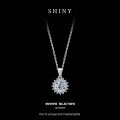 Metal Necklace, Classic Round Snowflake Pendant, 50-Point Moissanite, Live Stream Exclusive, Women's Style, Wholesale-0-5