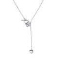 wholesale S925 Sterling Silver Lock-shaped OT Buckle 3D Heart Necklace, New Ins Versatile Necklace-0-4