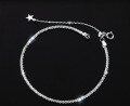 wholesale S925 Sterling Silver Sparkling Wave Bracelet Stackable Geometric Square Link Chain Full of Stars Flash Galaxy Jewelry for Women S4478-0-6