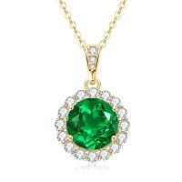 S925 Silver Y-Shaped Teardrop Emerald Imitation Pendant Necklace-Style F [Clearance Sale - Free Shipping] 10mm  925 Silver