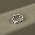 wholesale S925 Sterling Silver Korean Style Flat Chain Open Adjustable Ring Knuckle Ring Tail Ring-0-1