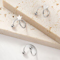 wholesale 925 Sterling Silver Korean-style Trendy Versatile High-end Spiral Beaded Star Stud Earrings-0-1