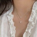 wholesale S925 Sterling Silver Plated Zircon Inlaid Korean Style Women's Fashion Minimalist Luxury Delicate Choker Necklace Trendy-0-3
