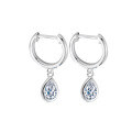 wholesale S925 Sterling Silver Waterdrop Moissanite Earrings for Women, Simple Maple Fashion Korean Style Summer Stud Ear Clips-0-4