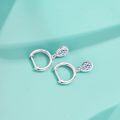 wholesale S925 Sterling Silver Waterdrop Moissanite Earrings for Women, Simple Maple Fashion Korean Style Summer Stud Ear Clips-0-1