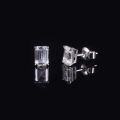 wholesale 14K Gold Four-Prong 15 Carat Moissanite Emerald Cut Earrings 9/10/18K Gold Ear Studs-0-2