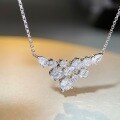 wholesale S925 Sterling Silver Full Diamond Collarbone Necklace for Women HW Banquet Style High Carbon Diamond Zircon Pendant-0-1