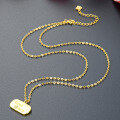wholesale S925 Sterling Silver Gold-Toned Korean Hip-Hop Style "GOODLUCK" Letter Pendant Choker Necklace for Women-0-2