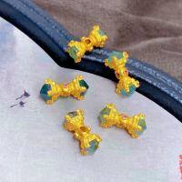 wholesale Gold-plated silver with natural tourmaline crystal spacer beads accessory for DIY bracelet necklace handmade cord vajra-A red tourmaline