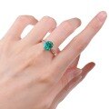 wholesale S925 Silver New Simulated Emerald 8*10 Oval Ring for Women, Simple Engagement Ring by Mujing Jewelry-0-4