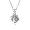 S925 Sterling Silver Moissanite Dolphin Pendant Necklace-0-3
