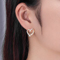 wholesale 925 Sterling Silver Heart Drop Earrings for Women, New French Style Minimalist Luxury High-End Elegant Unique Ear Accessories-0-3