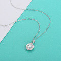 wholesale S925 Sterling Silver Moissanite Minimalist Small Luxury Design Women's Versatile Pendant Necklace Ins Style Accessory-0-1