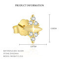 wholesale S925 Sterling Silver Star Flash Zircon Zircon Earrings For Women,。-0-5